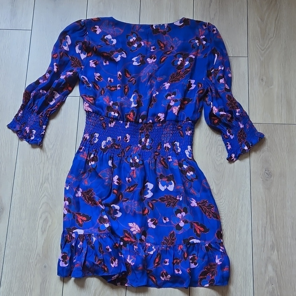 PARKER Olympia Silk-Blend Floral Blouson Dress SIZE M - Picture 10 of 11